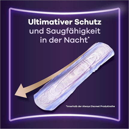 Always Discreet urīna nesaturēšanas ieliktņi, Ultimate Night mēneša iepakojums urīnpūšļa vājuma gadījumā, 96 ieliktņi (izdevīgais iepakojums 8 iepakojumi x 12)
