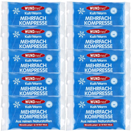 Wundmed atkārtoti lietojamās aukstās/siltās kompreses, 10 gabali, 8,5 x 13 cm, termokomprese, termokompreses, termokomprese, balta, moderna, iepakojums