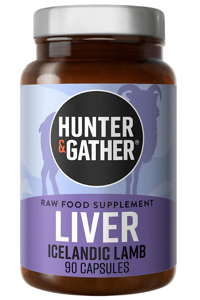Hunter &amp; Gather jēra aknas 90 kapsulas | Uztura bagātinātājs, kas ražots no brīvās turēšanas, ar zāli barotas Islandes jēra gaļas | 100% neapstrādātas, liofilizētas jēra aknas | Bez GMV barošanas, antibiotikām vai hormoniem