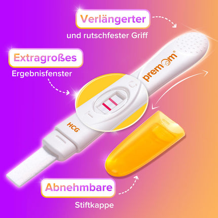 Premom 3 x grūtniecības testi agrīnā stadijā - agrīna grūtniecības testa HCG grūtniecības tests 10mSV/ml ar APP, īpaši agrīns tests (3HCG tests)