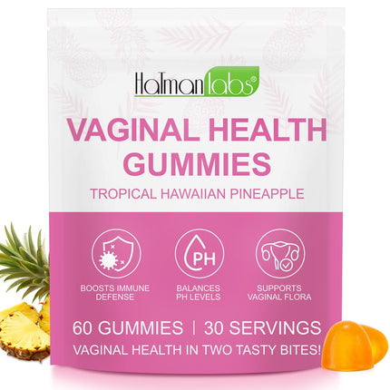 Premium Feminine Balance želejkonfektes - Havaju ananāss - PH Balance - želejkonfektes visu vecumu sievietēm, atbalsts sieviešu veselībai un labsajūtai - imunitātes atbalsts - vegānas un bez glutēna