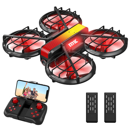 Mini drons ar kameru HD 720P bērniem, RC drona kvadrokopters ar FPV WiFi pārraidi, 2 baterijām, augstuma noturēšanu, žestu vadību, lidojuma trajektoriju un 3D apgriežamu rotaļlietu dāvanas zēniem un meitenēm iesācējiem