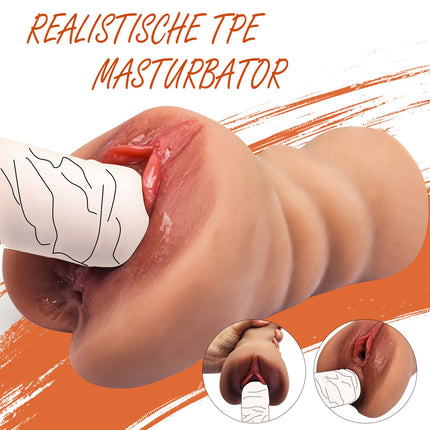 Reālistisks masturbators, Masturbators Vīriešu Seksa Rotaļlieta Kabatas Maksts Reālistiska Liela Ar 3D Maksts Klitoru Anāla Erotiska Seksa Rotaļlieta Vīriešiem Masturbējoša Vīrietis (Piena Tējas Krāsa)