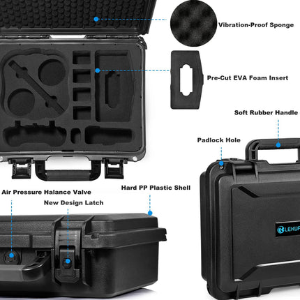 LEKUFEE ūdensnecaurlaidīgs korpuss DJI Avata 1 dronam, Fly Smart Combo, Goggles 2/V2/Integra, RC Motion 3/2, FPV Motion 3/2 un piederumiem (tikai pārnēsāšanas korpuss) (nav paredzēts DJI AVATA 2)