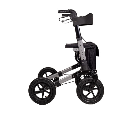 Antar ceļojumu rollators ar pneimatiskajām riepām, vairākkārt salokāms transportēšanai. AT51036