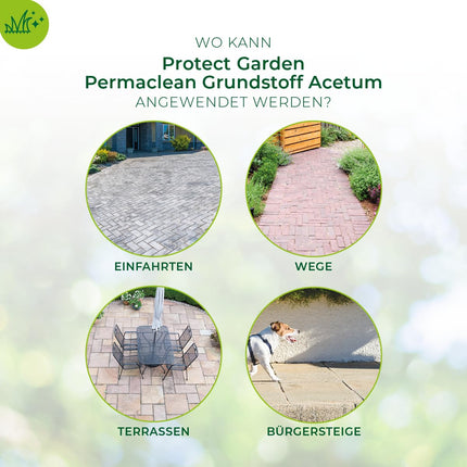 PROTECT GARDEN Permaclean bāze Acetum, turbo ātra nezāļu iznīcināšana no celiņiem, laukumiem un terasēm, 5 litru tvertne