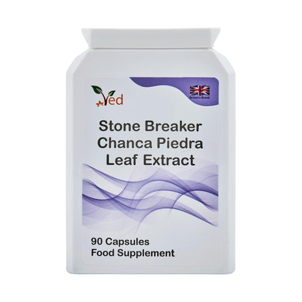 Ved Stone Breaker, Chanca Piedra lapu ekstrakts 1500 mg, nieru un aknu atbalstam, šķīdināšanai, skalošanai un attīrīšanai, 90 kapsulas (30 dienu piegāde)