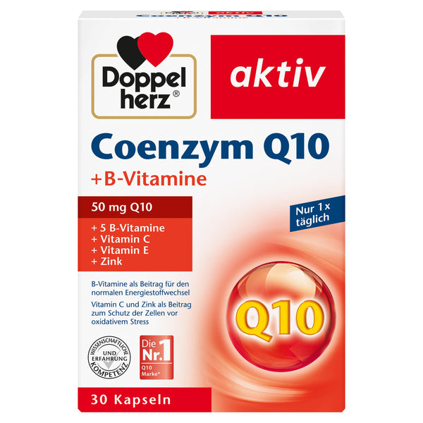 Doppelherz koenzīms Q10 + B vitamīni - ar cinku, B6, B12 un C vitamīniem, kas veicina normālu imūnsistēmas darbību - 30 kapsulas (1 iepakojums)