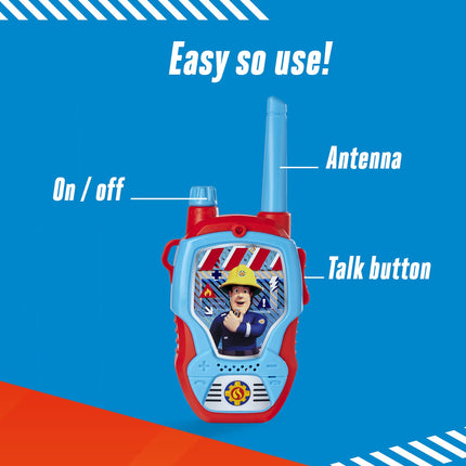 Dickie Toys – Ugunsdzēsēja Sema rācijas – 2 rācijas, īpaši paredzētas bērniem no 4 gadu vecuma, darbības rādiuss līdz 100 m, rotaļu rācijas, sarkanas