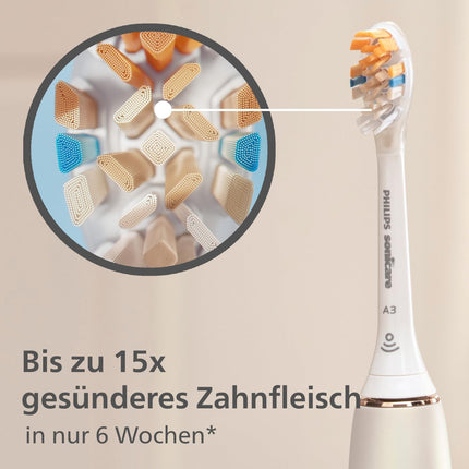 Philips Sonicare Original A3 Premium universālās elektriskās zobu birstes rezerves birstes galviņas — 6 Philips Sonicare rezerves birstes galviņu iepakojums baltā krāsā (modelis HX9096/10)