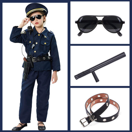 Tacobear policijas rotaļlietas bērniem, policijas kostīmu aksesuāri, policijas rokudzelži, policijas nozīmīte, saulesbrilles, josta, rācija, policijas zizlis, policijas aprīkojums bērniem, Helovīna karnevāls