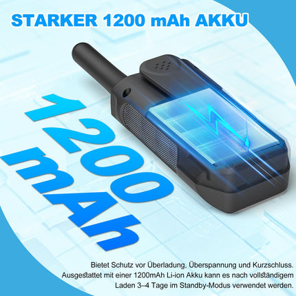 AWANFI rāciju komplekts (4 gab.), uzlādējama rācija pieaugušajiem un bērniem, 16 kanālu radio komplekts ar 1200mAh litija jonu akumulatoru VOX, rācija kempingam, pārgājieniem, dāvana