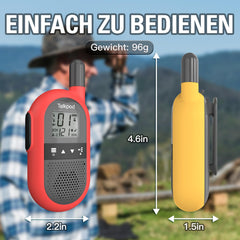 Talkpod F40 rācija bērniem, pieaugušajiem, liela darbības rādiusa radio, 16 kanālu rācija, uzlādējama ar litija jonu akumulatoru, C tipa uzlādes kabelis mājas ballītēm, riteņbraukšanai, kempingam, pārgājieniem un piedzīvojumiem