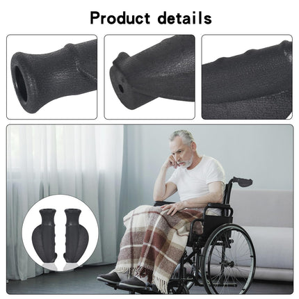 Colexy 2 Comfort rollatora rokturu iepakojums, ergonomiskas formas, gumijas rokturi, rollatora rokturis, rollatora turētājs, labais un kreisais, rokturis mobilitātes palīglīdzeklim, φ 22 mm (melns)