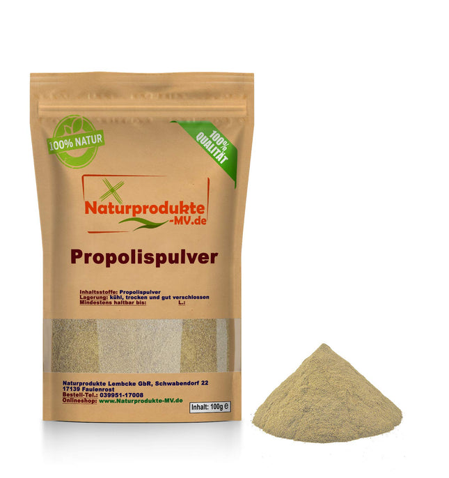 Svaigs, attīrīts propolisa pulveris (100 g) bez vaska satura, propolisa ekstrakta pulveris