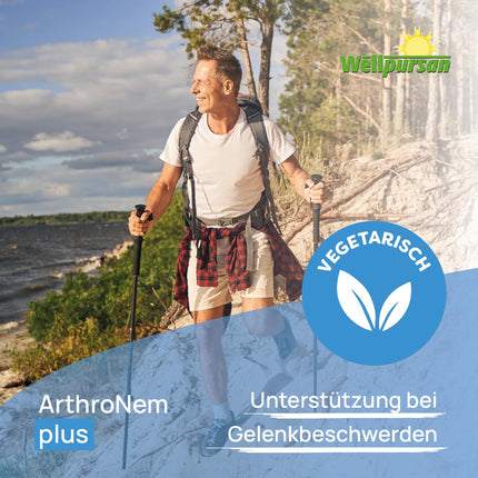 Wellpursan ArthroNem Plus - 90 locītavu kapsulas osteoartrīta un locītavu sāpju atbalstam, locītavu komplekss ar MSM un C vitamīnu, uztura bagātinātājs locītavām un skrimšļiem