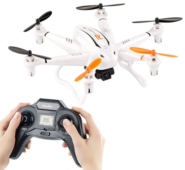 Simulus drons ar kameru: kompakts profesionāls heksakopters GH-6.cam ar 720p HD kameru (video drons, kameras tālvadības heksakopters, tālvadības rotaļlieta)