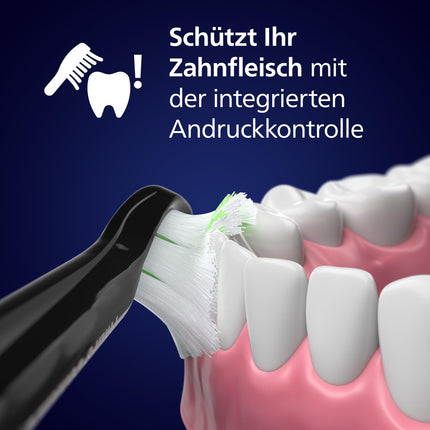 Philips Sonicare 5300 elektriskā zobu birste, Sonic zobu birste ar 2 intensitātes līmeņiem, spiediena kontroli, EasyStart, Smartimer un BrushPacer, melna, modelis HX7101/01 [Jauna tehnoloģija]