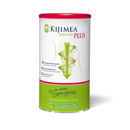 Kijimea® Regularis PLUS – jaunai zarnu sajūtai | Ar atlasītu metilcelulozi, dabīgo psiliju un 6 atlasītām baktēriju kultūrām.