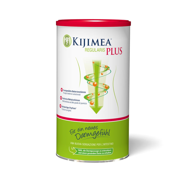 Kijimea® Regularis PLUS – jaunai zarnu sajūtai | Ar atlasītu metilcelulozi, dabīgo psiliju un 6 atlasītām baktēriju kultūrām.