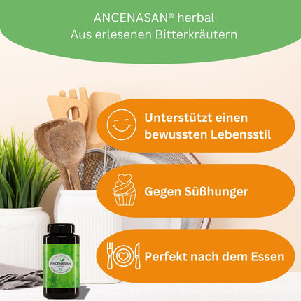 ANCENASAN augu izcelsmes augstākās kvalitātes rūgto garšaugu pulveris 120 g - Tradicionāls 49 atlasītu garšaugu un garšvielu maisījums - Bagāts ar dabīgām rūgtvielām - Vegāns, bez glutēna, ražots Vācijā