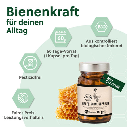 beegut ORGANISKĀS peru pieniņa kapsulas, 60 kapsulas, katra satur 170 mg pulvera = 500 mg tīra peru pieniņa, ilgtspējīgs iepakojums