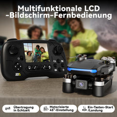 Toladrone drons ar kameras LCD ekrānu, digitālo attēlu pārraidi, tālvadības pulti, FPV drons ar bezkontaktu motoru pieaugušajiem, TD31LCD RC droni iesācējiem