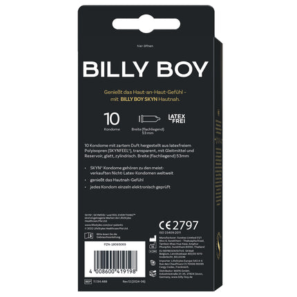 Billy Boy SKYN prezervatīvi bez lateksa, 10 gabali