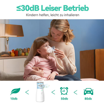 Inhalators, JOSSIS inhalators bērniem un pieaugušajiem, daļiņu izmērs 1–5 µm, regulējama aerosola migla, USB C uzlādējams inhalators