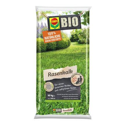 COMPO BIO zāliena kaļķis, skābu augsņu pH paaugstināšanai, 200 m², smalkas granulas, 10 kg