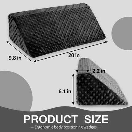Ķīļveida spilvens gulēšanai uz sāniem, ķermeņa pozicionēšanas putu ķīļveida spilvens, sānu ķīļveida spilvens gulēšanai, neslīdošs muguras pozicionēšanas spilvens izgulējumu gadījumā (melns)