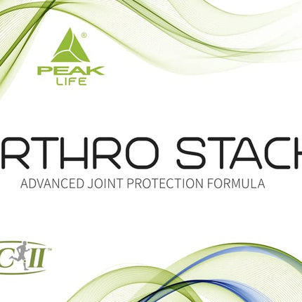 PEAK Arthro Stack - 120 kapsulas | 30 porcijas | ar glikozamīna sulfātu, hondroitīna sulfātu, metilsulfonilmetānu, metilsulfonilmetānu (MSM) un kolagēna peptīdiem UC-II