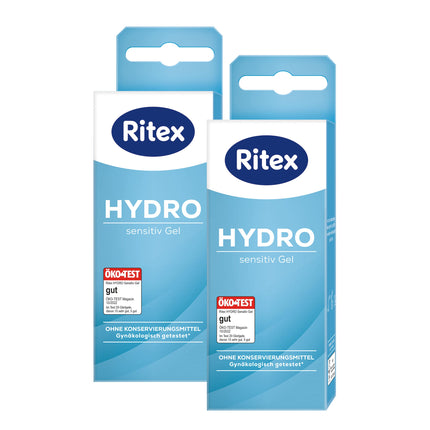 Ritex HYDRO Gel, jutīgai ādai paredzēts lubrikants, bez konservantiem, uz ūdens bāzes, 100 ml, ražots Vācijā
