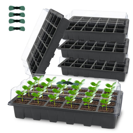CNNIK 5 iepakojumu maza audzēšanas siltumnīca 120 šūnu audzēšanas kaste iekštelpu siltumnīcas audzēšanas komplekts augu etiķete un rīks audzēšanas paplāte augiem āra iekštelpu augiem