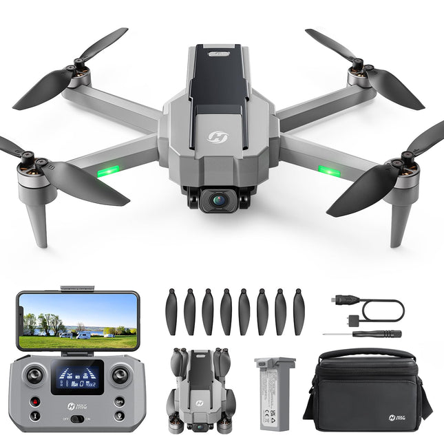 Holy Stone HS440G drons ar 4K kameru pieaugušajiem, 23 minūšu lidojuma laiks, bezsuku motors, GPS seko man, automātiska atgriešanās, 5G FPV pārraide, salokāms kameras drons zem 249 g iesācējiem, C0