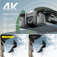 Holy Stone HS440D GPS drons ar 4K kameru iesācējiem, 1 akumulators 20 min. darbībai. Lidojuma laiks, seko man, automātiska atgriešanās, 5G FPV pārraide, RC salokāms drons, pilns komplekts, svars zem 249 g, profesionāls pieaugušajiem, C0