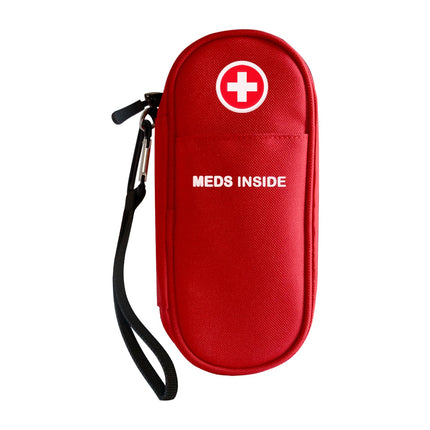 klyrith EpiPen medicīniskā soma, izolēta neatliekamās palīdzības medikamentu soma, pārnēsājama pārnēsāšanas soma 2 EpiPen inhalatoriem, astmas inhalators, antihistamīns, Auvi-Q un citas alerģijas zāles, sarkana