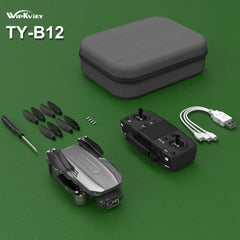 Wipkviey B12 drons ar 4K kameru, GPS drons ar atgriešanos ar vienu klikšķi, FPV RC kvadrakopters iesācējiem, bezsuku motors, atgriešanās pie zema akumulatora uzlādes līmeņa, 50 minūšu lidojuma laiks ar 2 akumulatoriem, zem 249 g, C0