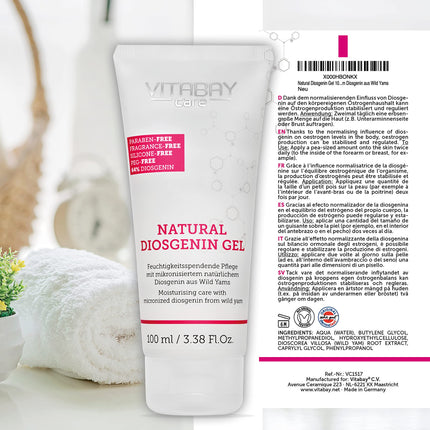 Vitabay dabīgais diosgenīna krēms ar jama sakni 100ml - 80% jama saknes krēms un 64% diosgenīns - savvaļas jamss - vegāns un bioloģisks