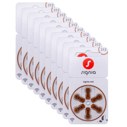 Siemens-Signia dzirdes aparātu baterijas, 312. tips, brūnas, dzirdes aparātu baterijas, 60 gab. iepakojumā, ražotas Vācijā, komplektā BEZMAKSAS tīrīšanas drāna, bezvadu savienojumam apstiprinātas, bez dzīvsudraba