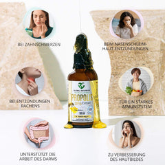 Propolisa ūdens šķīduma ekstrakts 30% bez spirta, liela pudele 50 ml, tinktūra piemērota bērniem un dzīvniekiem, polifenoli, flavonoīdi un bioflavonoīdi, 100% dabīgs, bez spirta