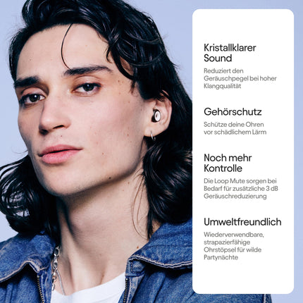 Loop Experience 2 Plus ausu aizbāžņi – sertificēta dzirdes aizsardzība koncertiem un festivāliem, koncertiem, sportam, dīdžejiem un naktsputniem – trokšņus slāpējoši Hi-Fi ausu aizbāžņi | Signāla un trokšņa līmenis (SNR) 17 dB
