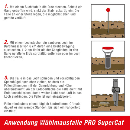 SWISSINNO vole slazds PRO SuperCat | Efektīvs slazds pret lauka pelēm un grauzējiem, patentēts sprūda mehānisms, viegli uzstādāms, drošs un atkārtoti lietojams | 1X slazds