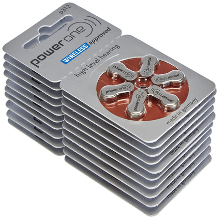 Power One Zinc p312 dzirdes aparāta baterijas, 60 gab. iepakojumā