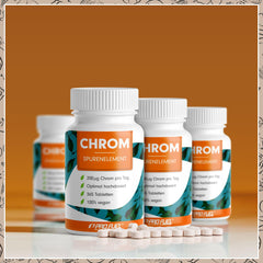 Hroma pikolināts 365 tabletes ar 200 mcg hroma – optimāla augsta deva – normāls cukura līmenis asinīs un makroelementu metabolisms – bez piedevām – laboratoriski pārbaudīts ar sertifikātu – vegāns