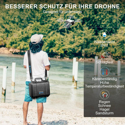 LEKUFEE ūdensnecaurlaidīgs korpuss DJI Mini 4 Pro/DJI Mini 3/DJI Mini 3 Pro un DJI Mini 3 aksesuāriem (tikai korpuss)