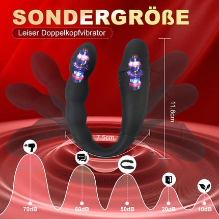 YcsLust dubultie dildo, dildo, anālais vibrators, klitora stimulators, G punkta vagīnas klitora anālā masāža, bezvadu vadības dildo, divgalvu vibratori, U veida seksa rotaļlietas sievietēm, lesbietēm, pāriem
