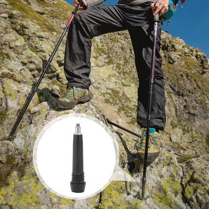 KHDULQ 4 gabalu pārgājienu nūjas uzgaļa gumijas buferis, nūjošanas nūjas gumijas buferis, oglekļa šķiedras alpīnisma nūjas uzgaļa uzgaļa rezerves uzgalis, pārgājieniem, pārgājieniem, asfalta, grants kalnos