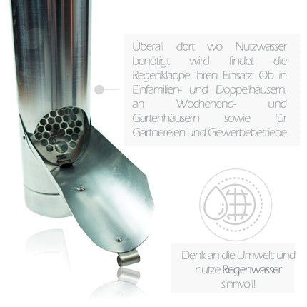 Frank Bauelemente cinka notekcaurules atloks 100 mm ar nerūsējošā tērauda sietu - titāna cinka notekcaurules atloks kā lietus ūdens savācējs, vienkārša uzstādīšana, pateicoties koniskajai formai un precīzai pārejai