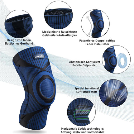 NEENCA Kniestütze, Komprimierte Kniebandage mit Patella Gel Pads & Feder Seitenstabilisatoren, Medizinischer Knieschützer für Laufen, Meniskusriss, Arthritis, Gelenkschmerzlinderung, ACL, Erholung